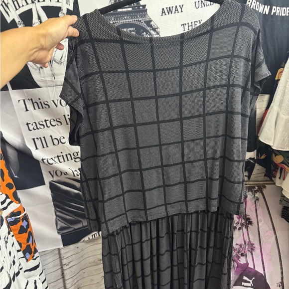 Iniqlo Black Grid Pattern Women's Dress - Picture 5 of 6